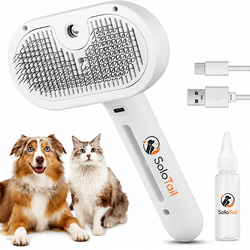 SoloTail CalmBrush™ – Self-Cleaning Grooming Brush