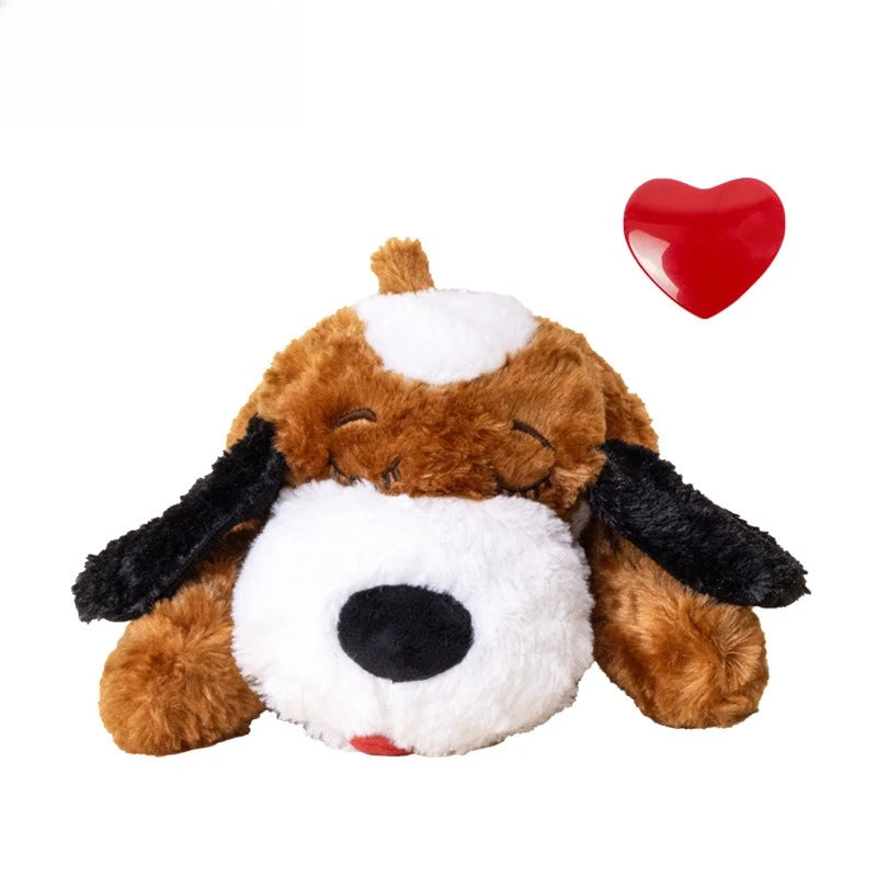 Dog Anxiety Relief Toy with Heartbeat – Soothing Plush Sleep Companion for Dogs