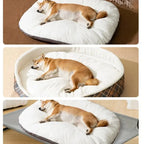 Dog Bed Sofa-Thick Plush Cushion, Removable Washable Cover, Non-Slip Bottom