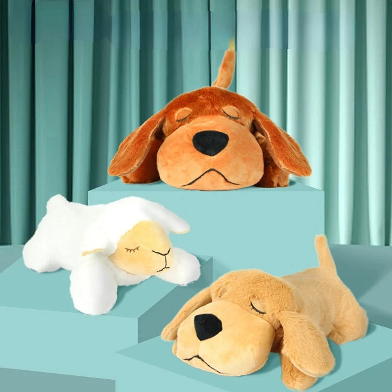 Dog Anxiety Relief Toy with Heartbeat – Soothing Plush Sleep Companion for Dogs