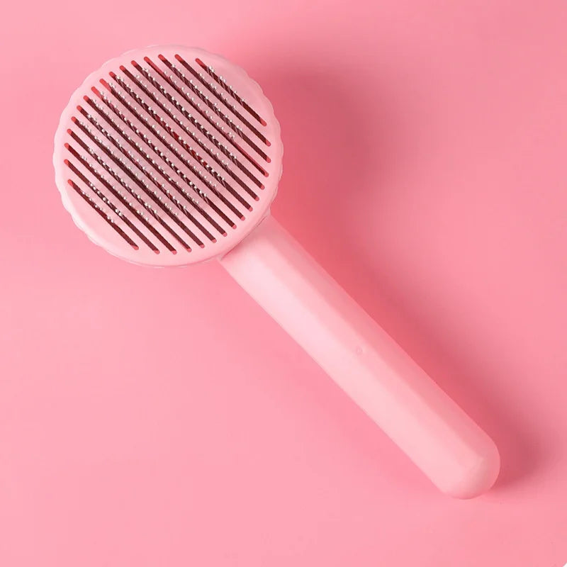Self-Cleaning Pet Grooming Brush for Dogs & Cats – Deshedding Hair Removal Tool