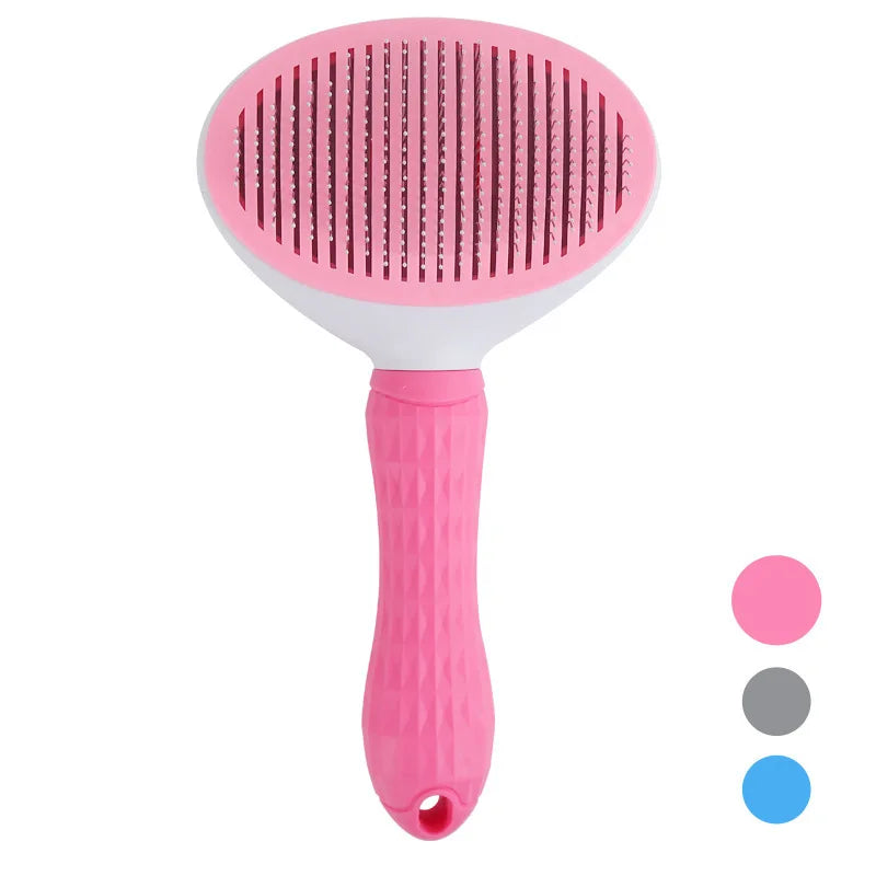 Self-Cleaning Pet Grooming Brush for Dogs & Cats – Deshedding Hair Removal Tool