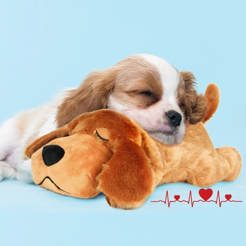 Dog Anxiety Relief Toy with Heartbeat – Soothing Plush Sleep Companion for Dogs