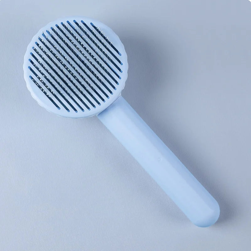 Self-Cleaning Pet Grooming Brush for Dogs & Cats – Deshedding Hair Removal Tool