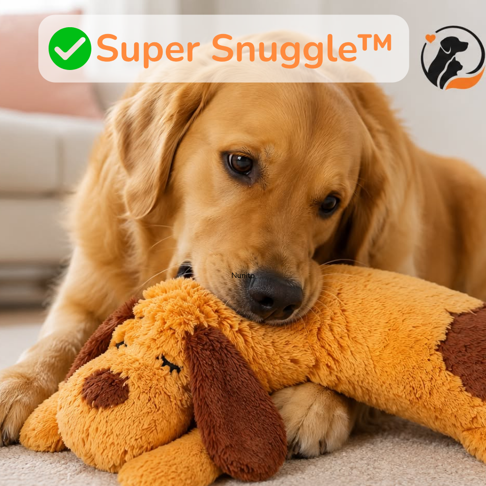Dog Anxiety Relief Toy with Heartbeat – Soothing Plush Sleep Companion for Dogs