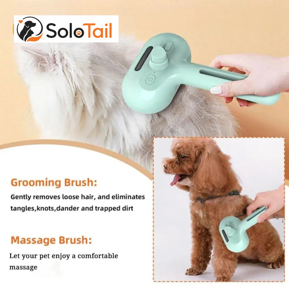Steam Spray Dog Brush – Pet Grooming Brush for Dogs, Shedding, Cleaning & Massage